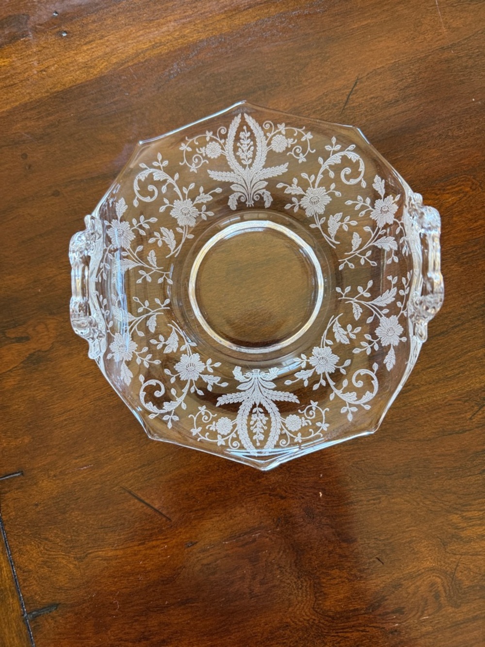 Etched glass Dish or spoon rest for elegant serving 🌹